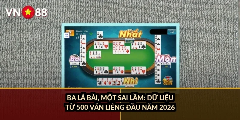 Liêng tố bài thông minh VN88: Bí kíp tính bài, tránh thua đậm 2026 1 Ba lá bài, một sai lầm: dữ liệu từ 500 ván liêng đầu năm 2026