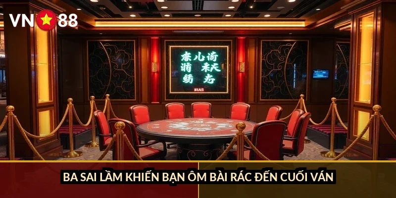 Phỏm tá lả bí kíp ăn chốt VN88: Cách xếp bài và mẹo thắng nhanh 2026 2 Ba sai lầm khiến bạn ôm bài rác đến cuối ván