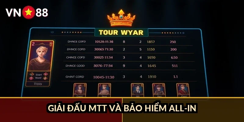 Poker Texas Hold'em VN88: Luật chơi, vòng cược và cách chọn phòng phù hợp 3 Giải đấu MTT và bảo hiểm all-in